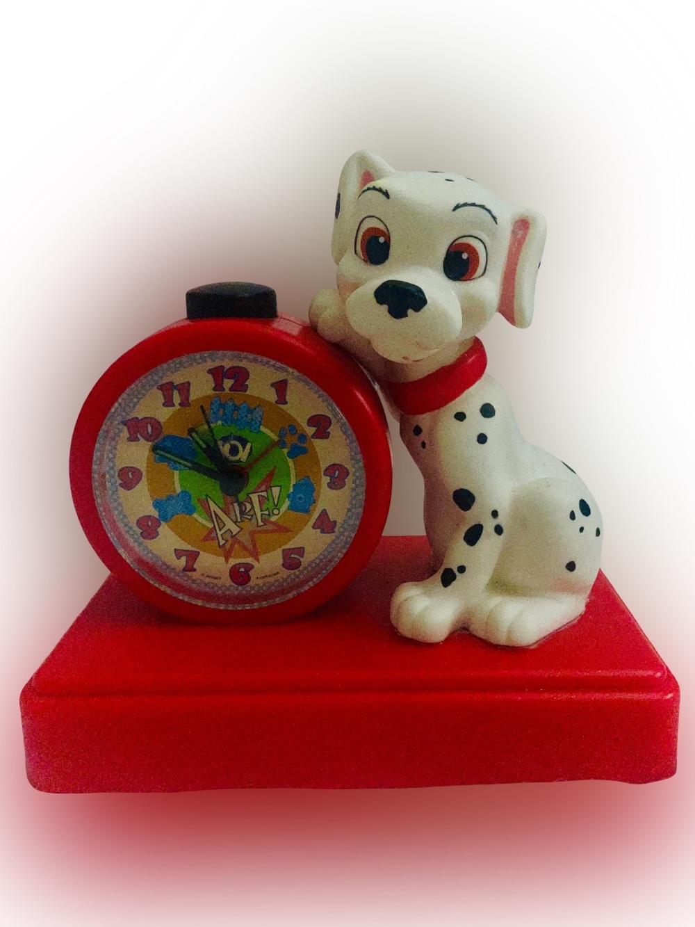 Vintage Disney 101 Dalmatians Barking Alarm Clock Mattel Working Puppy Dog Rare